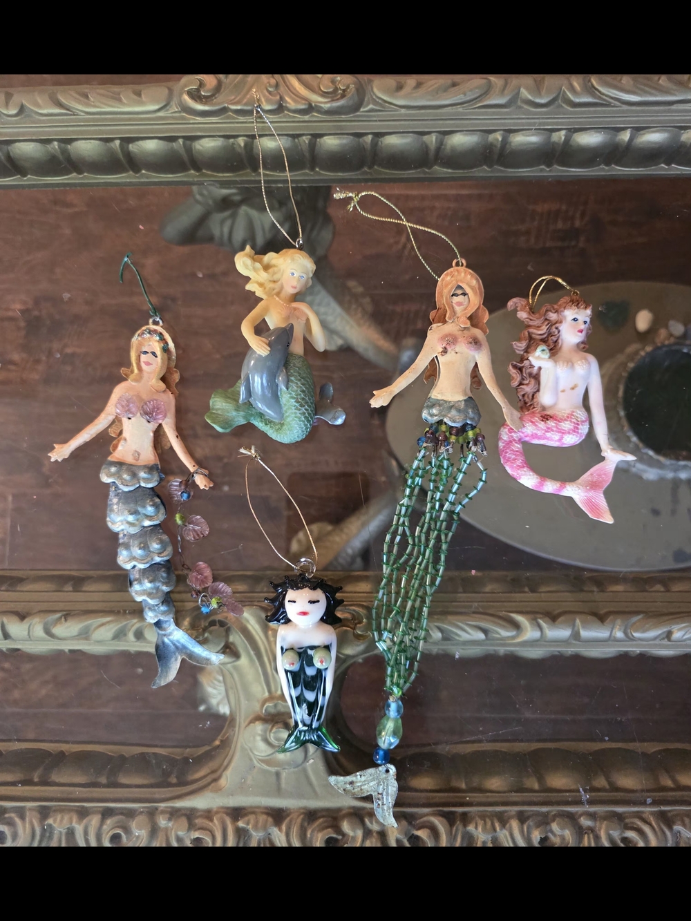 Set of 5 Collector Mermaid Ornaments - Beach Holiday Decor